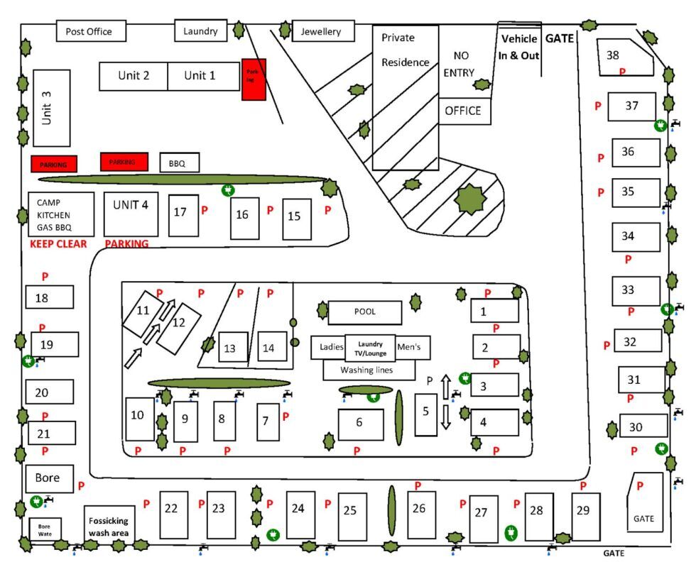 Park Map - Rubyvale Caravan Park